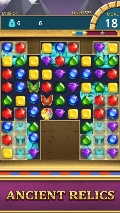 Objetivo de nível apresentado em Jewels Pharaoh : Match 3